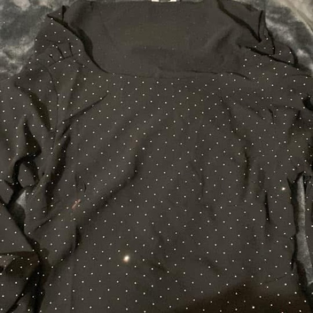 Hollister Black Top with White Dots